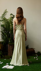 Satin Single Shoulder Strap Maxi Dress