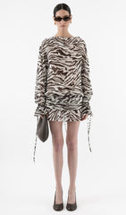 Zebra Open Back Mini Dress