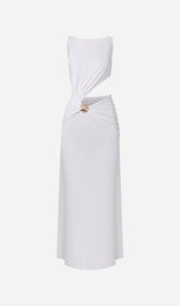 Draping And Shell Decorations Maxi Dress