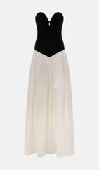 Corset Bodice Off Shoulder Maxi Dress