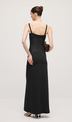 Sheer Knit Curve Maxi Dress In Black