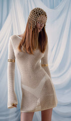 Knitted Mini Dress With Long Sleeves
