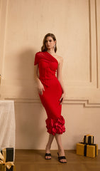 Off Shoulder Fishbone Top & Hip Skirt Set