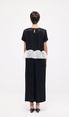 Short Sleeve Top & Maxi Pants Set In Black