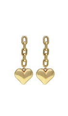Chain Heart Dangle Drop Earrings