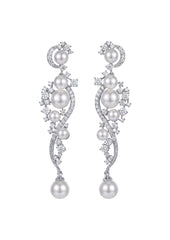 Pear Zirconia Drop Bridal Earrings