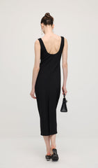 Solid Pearl Accessories Midi Dress