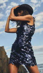 Sequin Mini Dress - Navy