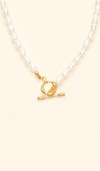 Toggle Pearl Chain Necklace