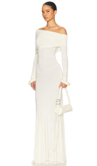 Jersey Off Shoulder Maxi Dress