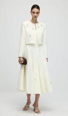 Long Sleeve Tweed Midi Dress Set