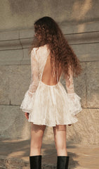 Open Back Flared Mini Dress