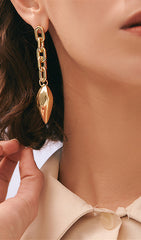 Chain Heart Dangle Drop Earrings