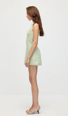 Halter Tweed Mini Dress In Mint