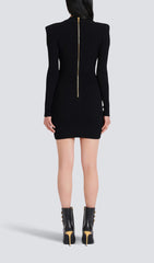 V Neck Knitted Mini Dress