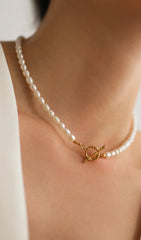 Toggle Pearl Chain Necklace