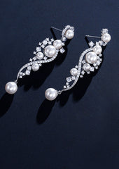 Pear Zirconia Drop Bridal Earrings