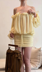 Off Shoulder Ruffled Mini Dress