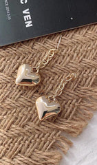 Chain Heart Dangle Drop Earrings