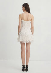Sleeveless Lace Mini Dress In White