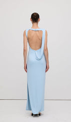 Slinky Drape Maxi Dress Baby Blue