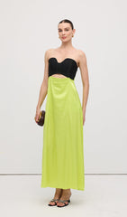 Corsetry Inspired Strapless Maxi Dress