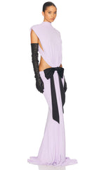 Jersey Cut Out Detail Maxi Dress In Purple