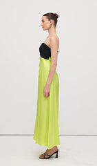 Corsetry Inspired Strapless Maxi Dress