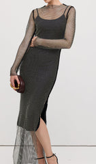 Mesh With Monochrome Maxi Dress