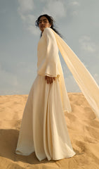 Asymmetrical Draped Bodice Ruffle Maxi Dress