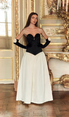 Corset Bodice Off Shoulder Maxi Dress