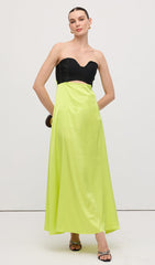 Corsetry Inspired Strapless Maxi Dress