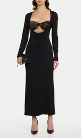 Crochet Trimmed Midi Dress