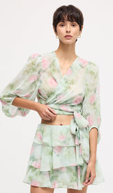 Floral Knot Cut Out Mini Dress Sets