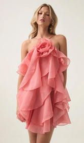 Halter Layered Mini Dress