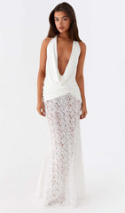 Halter Textured Maxi Dress