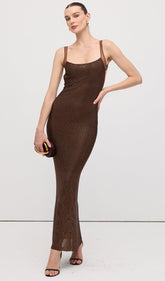 Hot Fix With Mesh Back Maxi Dress