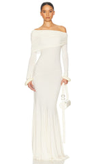 Jersey Off Shoulder Maxi Dress