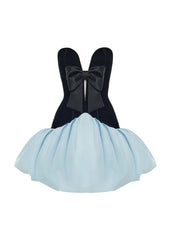 Off Shoulder Mini Dress With Voluminous Skirt