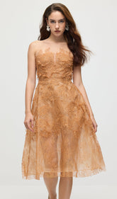 Sleeveless Embroidered Sequin Midi Dress