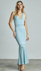 Stretch Midi Dress With Rhinestones