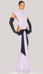 Jersey  Cut Out Detail Maxi Dress In Purple