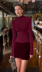 Plush Patchwork Mini Dress