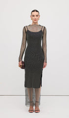 Mesh With Monochrome Maxi Dress