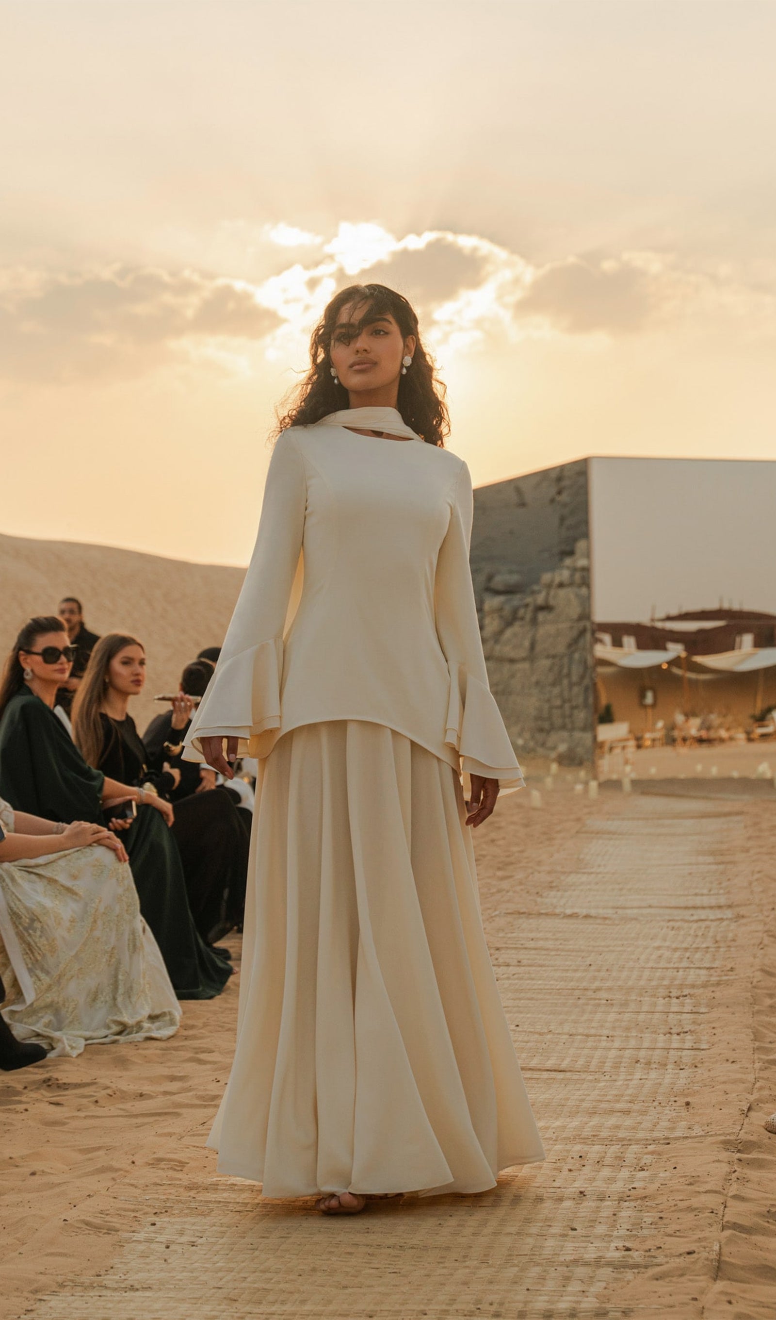 Asymmetrical Draped Bodice Ruffle Maxi Dress