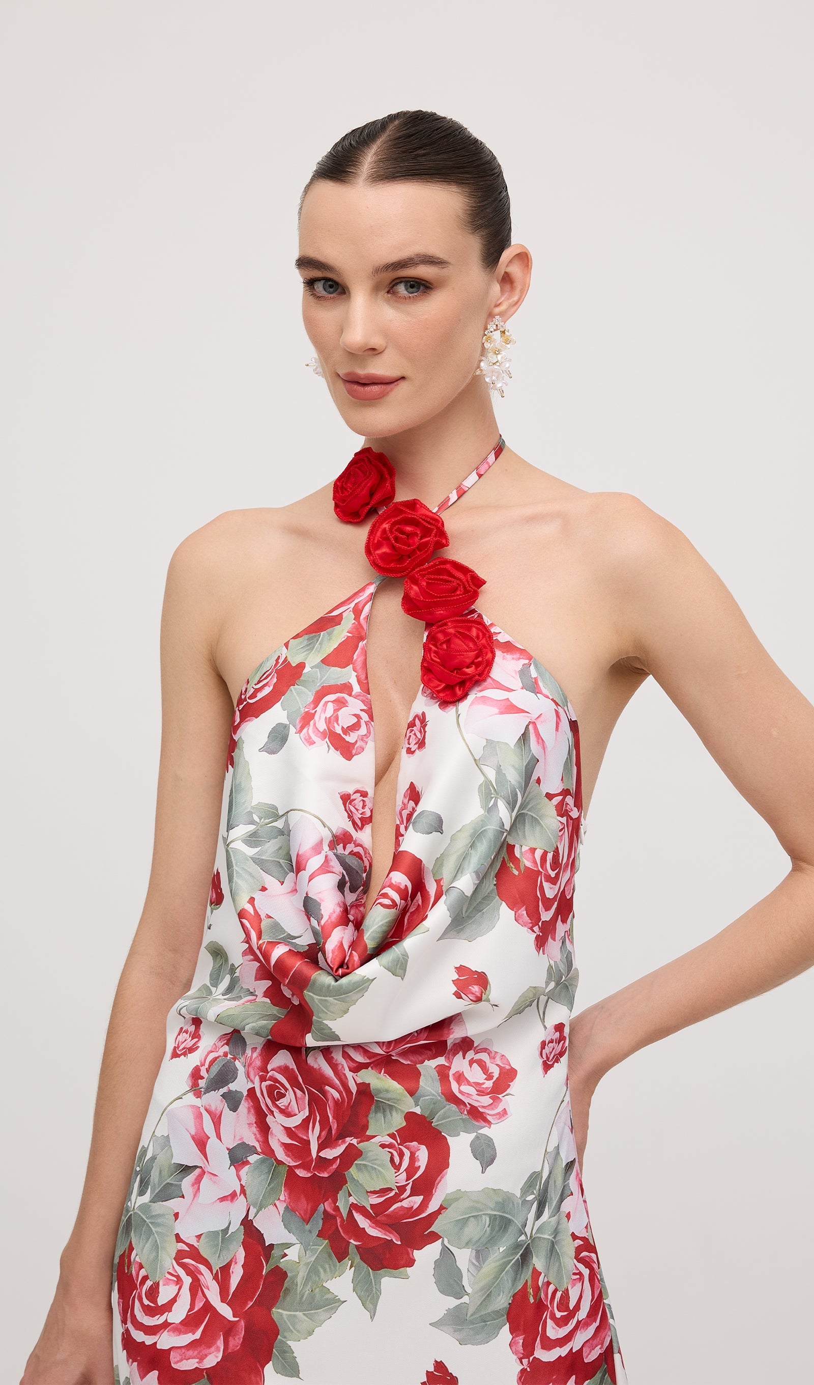 Cowl Neck Maxi Dress Floral