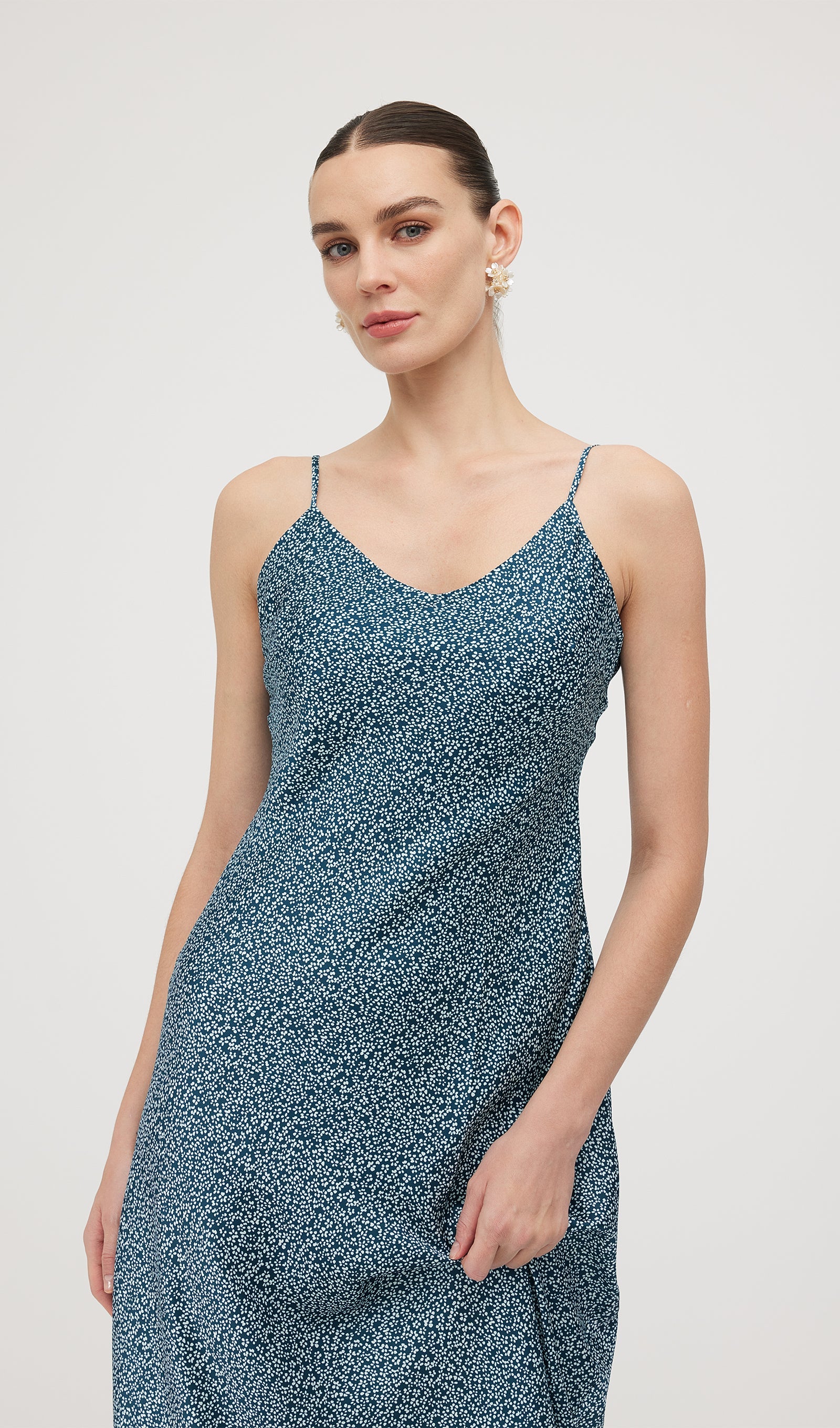 Polka Dot Print Midi Dress