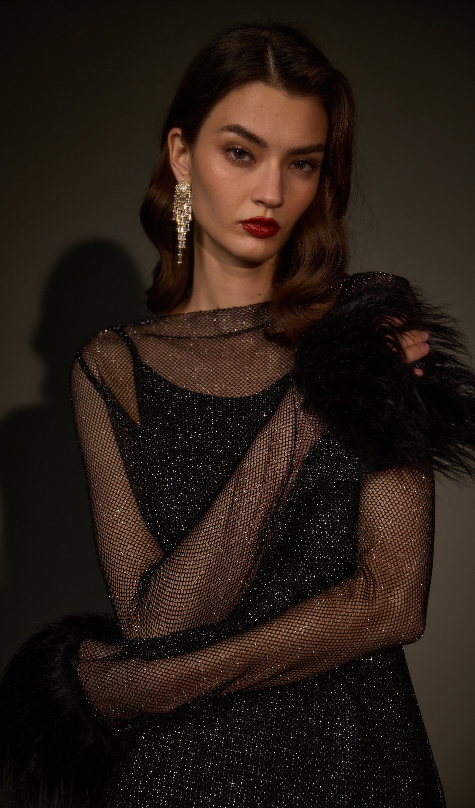 Sheer  Mini Dress in Black