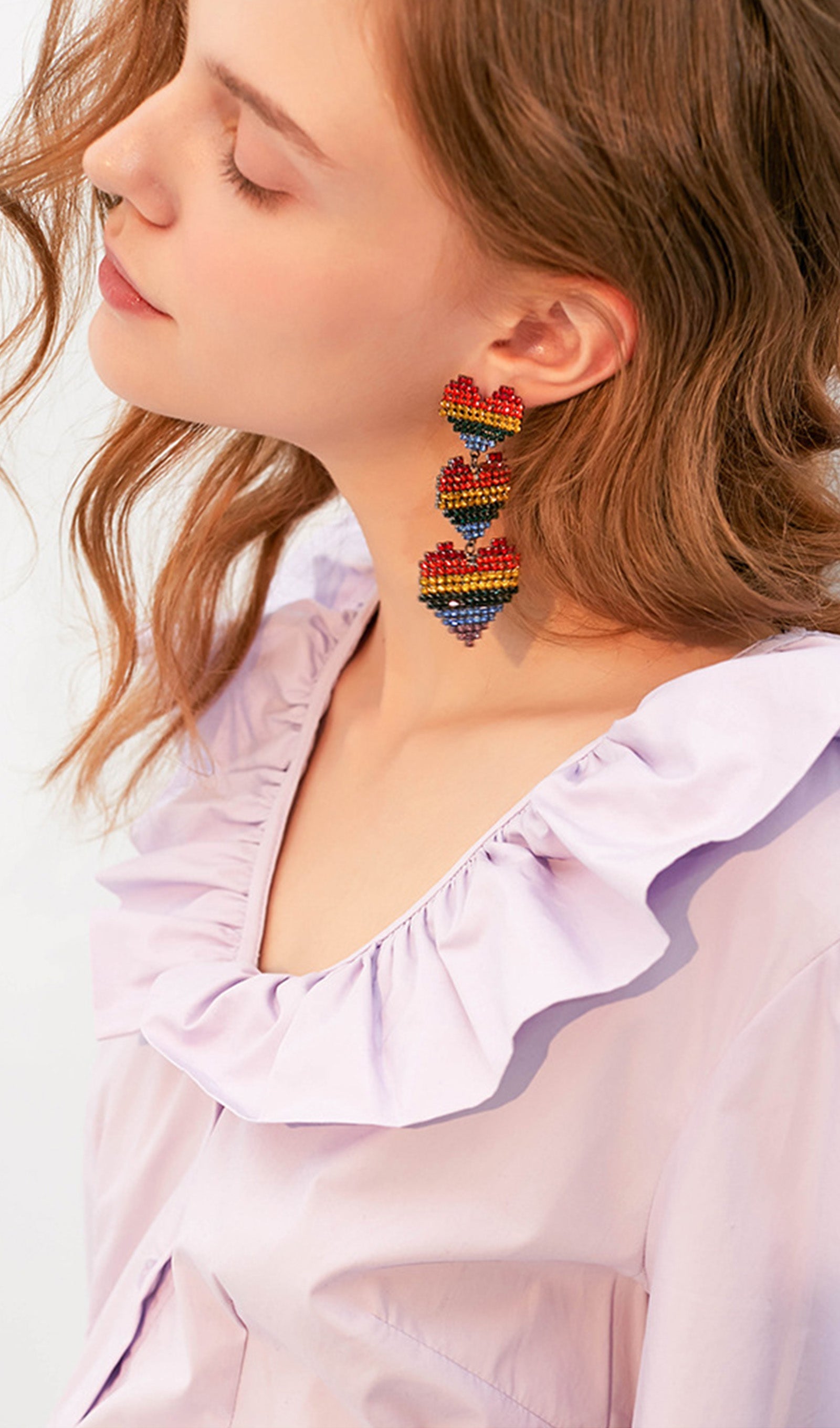 Heart Dangle Drop Earrings