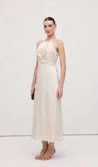 Sleeveless Satin Midi Dress